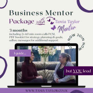 Business Mentor Package 3 Months By Tania Taylor Hypnotherapy and Psyhcotherapy